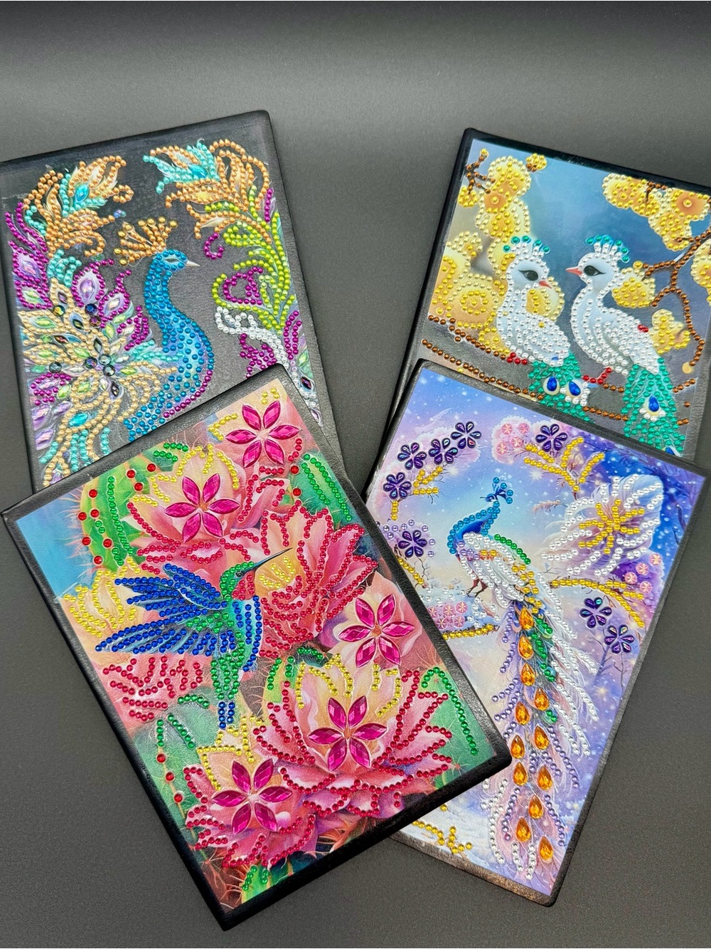 Handmade set of 4 beaded art journals